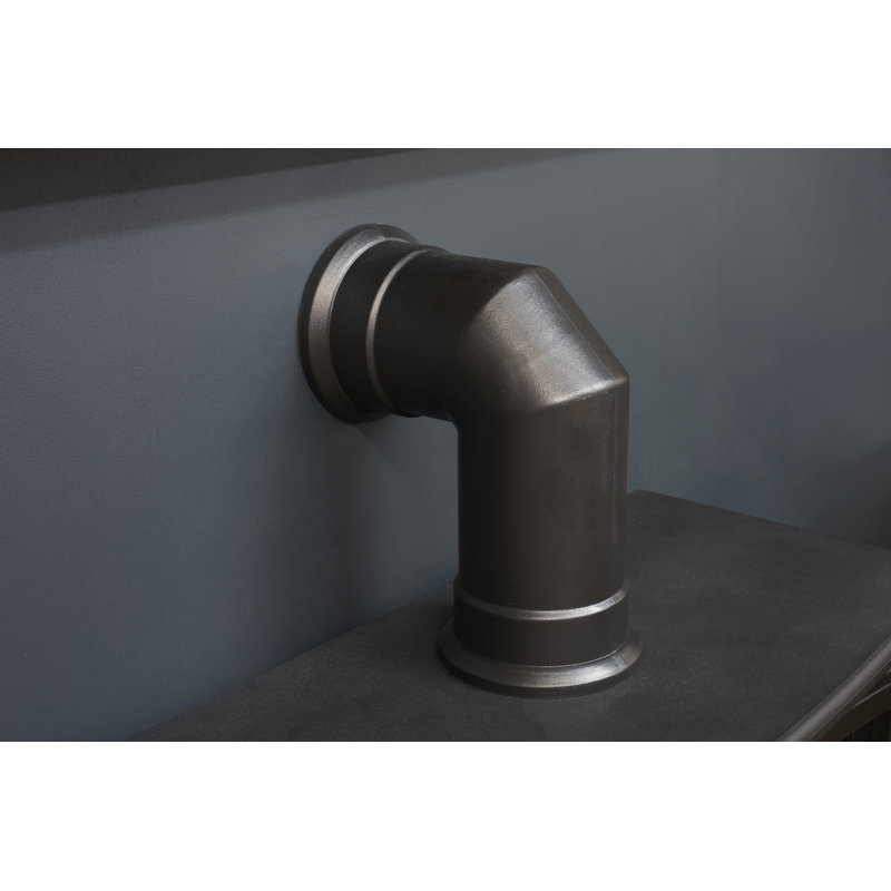 Adam Oak Beam, Hearth & Stove Pipe with Aviemore Stove in Black