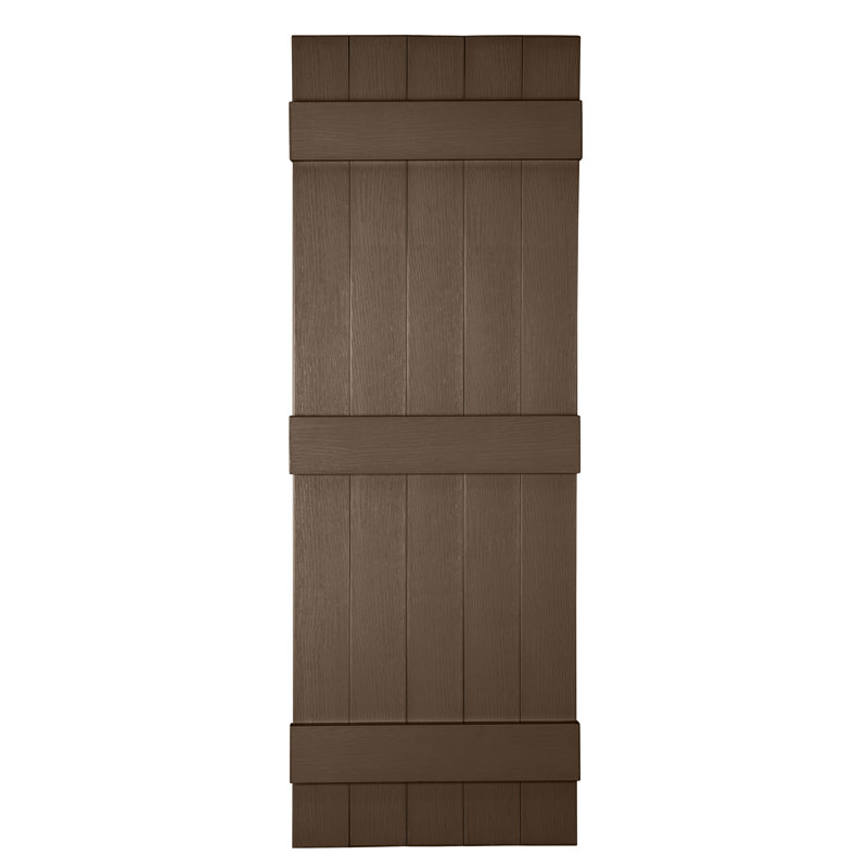 Persiennes personnalisées à 5 planches fermées, Bronze, 55"