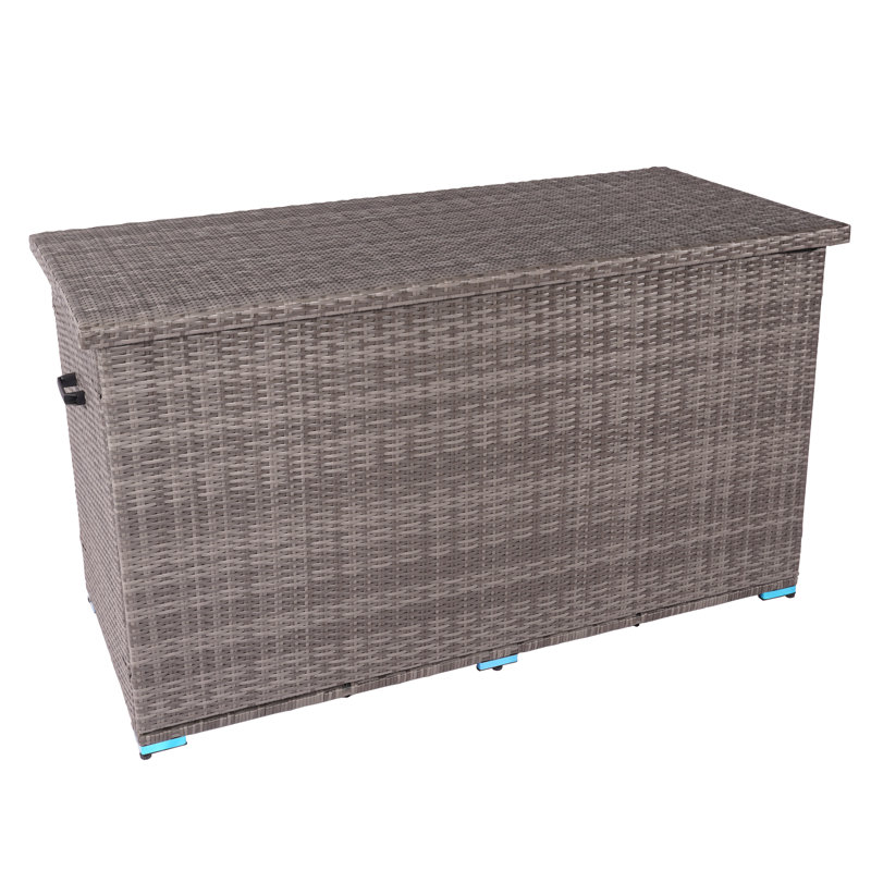 Moda Furnishings Lois 66.9'' W 296 Gallons Water Resistant Metal Lockable Deck Box in Gray, brown/gray