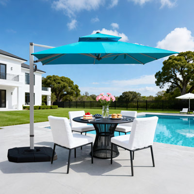 Parasol de patio inclinable en aluminium 9 pi avec mât central