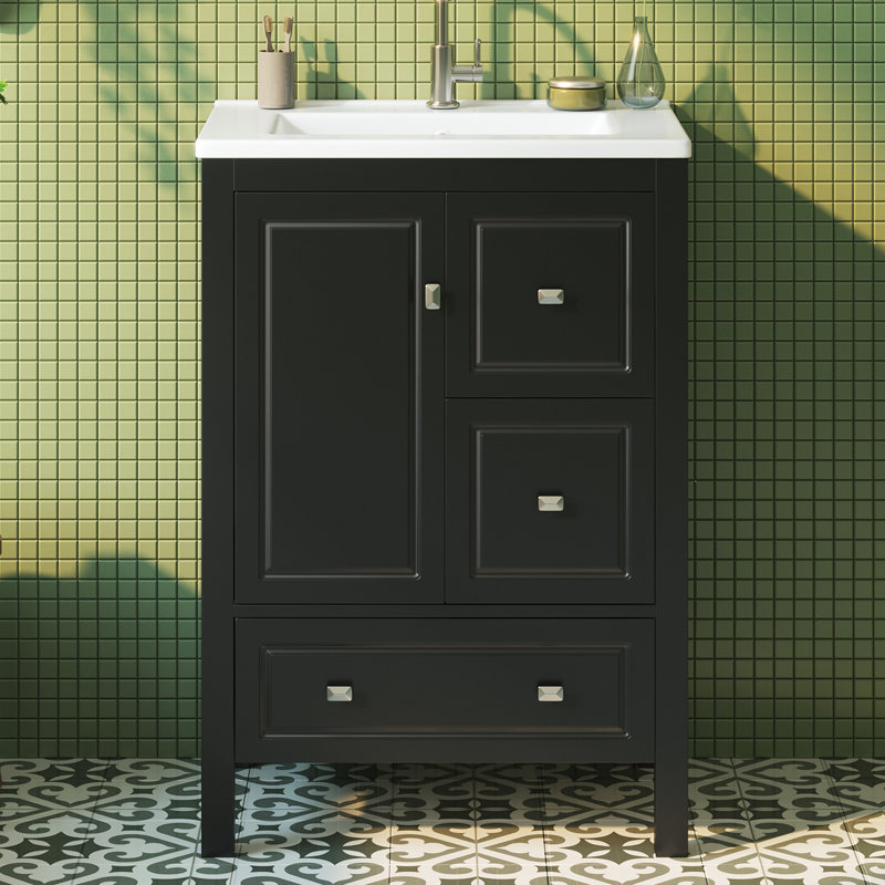 62 mm Freestanding Bathroom Vanity, Black