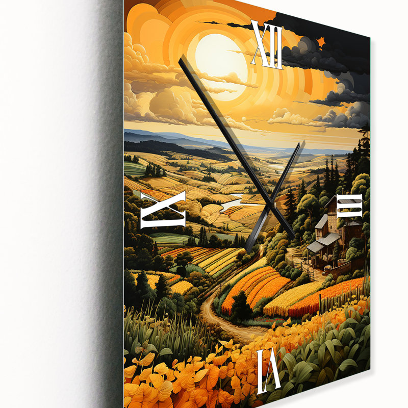 Horloge murale Farm Harvest Symphony Pastoral IV - Landscape & Nature, H 32 po x l 16 po x P 1 po