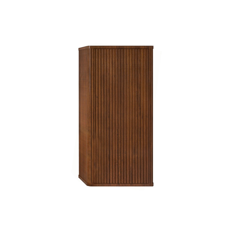 Bathroom Floating Side Cabinet, Wall-Mounted Storage Cabinet For Small Spaces, Pre-Assembled, Walnut