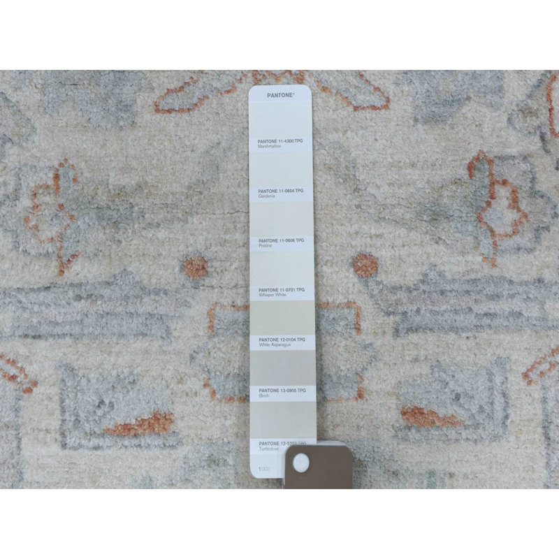Tapis de couloir de conception unique noué à la main new age peshawar ivoire 2 pi 7 po x 9 pi 7 po tapis décoratif