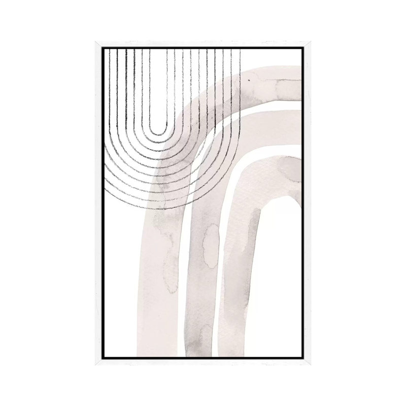 Abstract Rainbows by Whales Way - Painting on Canvas, 66.04cm H x 45.72cm W x 3.81cm D, White Framed