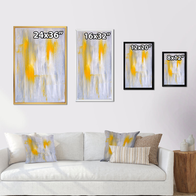 Fusion de l'abstrait - Peinture, H 20 po x l 12 po, Cadre flottant blanc