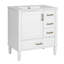 Meuble-lavabo de 30 po avec lavabo en céramique, porte à fermeture en douceur avec tablette intégrée, tiroir profond, tiroir standard, grand tiroir diviseur, grande armoire de rangement pour la salle de bain, design moderne et fonctionnel-116234276