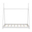 Lit plateforme simple à baldaquin en bois massif avec cadre de support triangulaire-1688196297