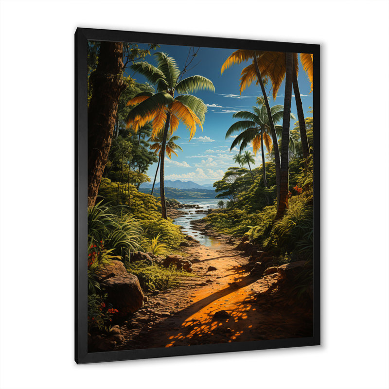 Dominicain Palmeraie paradis - impression, Cadre photo noir, H 40 po x l 30 po x P 1,5 po