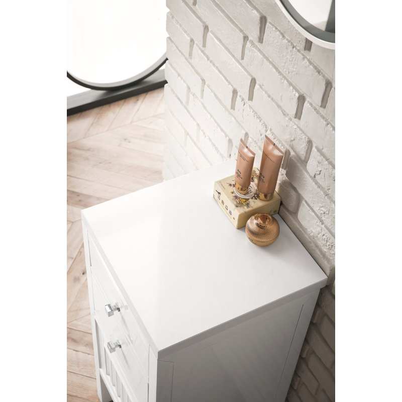 Athens 15" W Freestanding Bathroom Cabinet, Left Handed, Glossy White/White Zeus