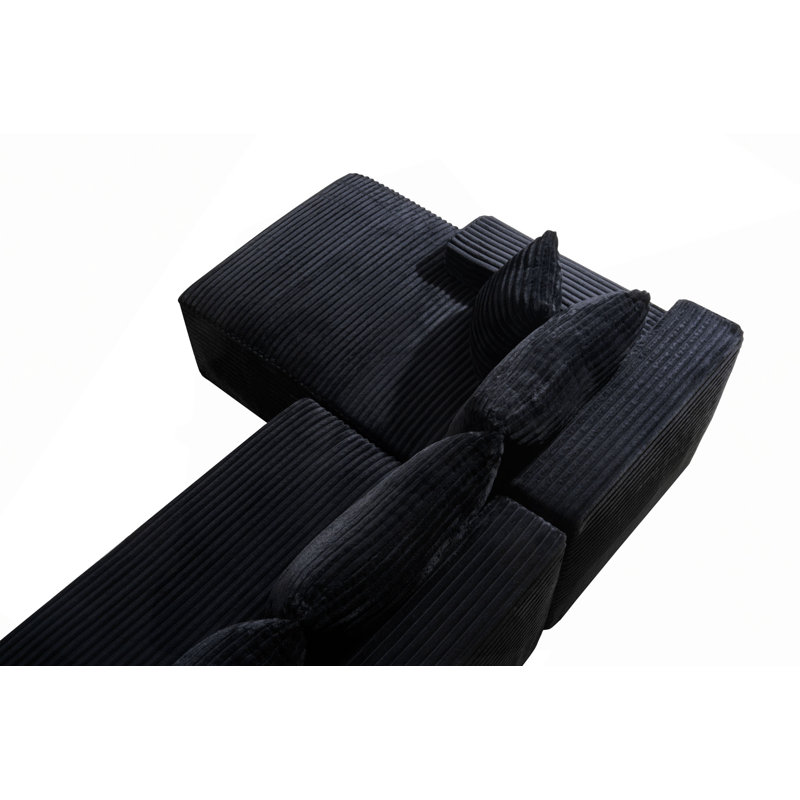 Canapé modulaire 94,5 po Cloud, 29.5" H x 94.5" W x 60.2" D, Black