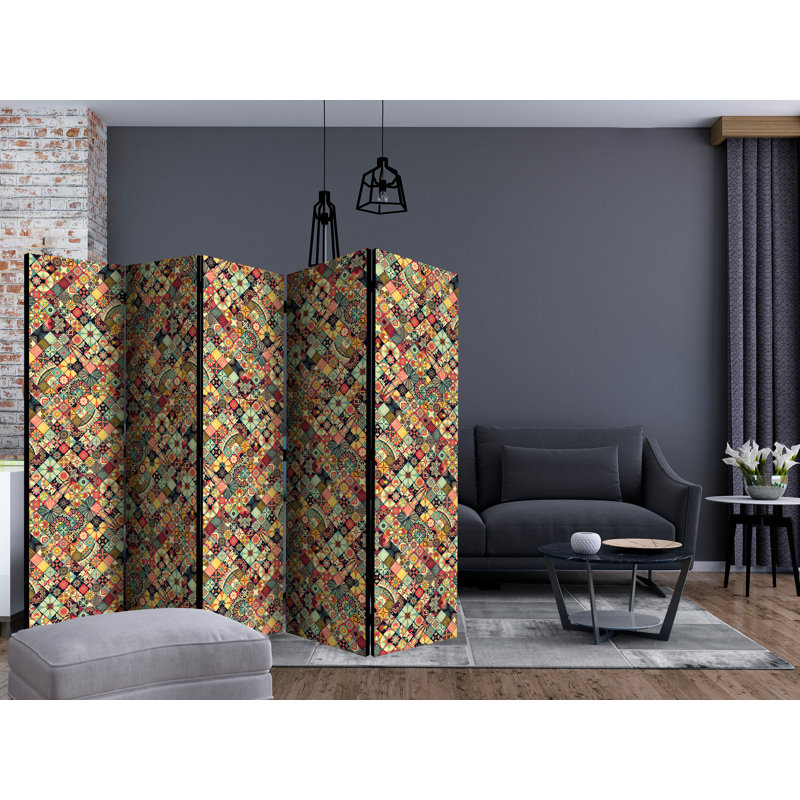 Gebhart 172cm H Folding Room Divider, 5