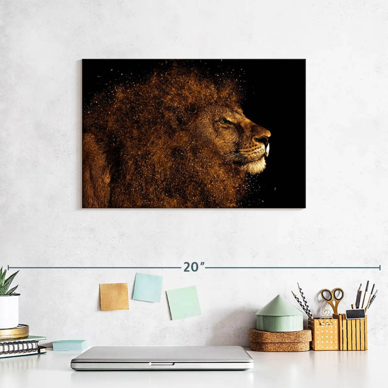 Brampt Marvelous Lion Head, 8" H x 12" W