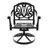 5 Dining With Black Frame - 4 Swivel Chairs And 39.37" Round Table, All-Weather Aluminium Chairs,-1876129481