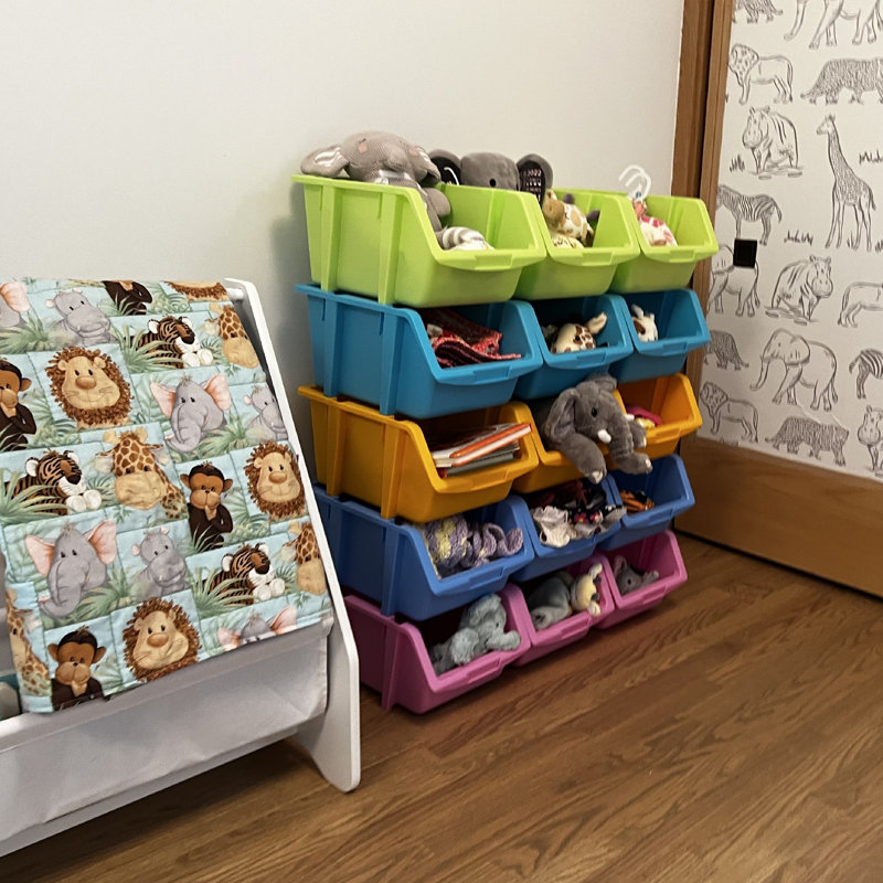 Ensemble de bacs empilables en plastique Henriha, Multicolore