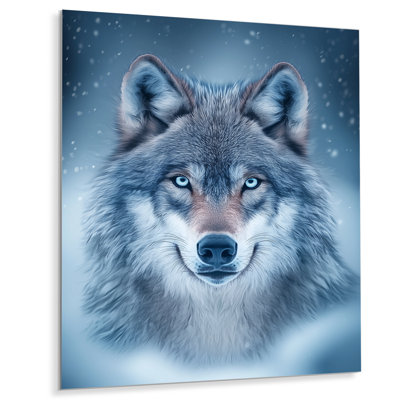 Photography Of Wolf In Winter II - Animals Metal Wall Decor, Wolf Metal Print