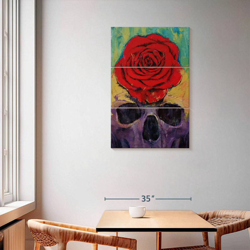 Hitzel Skull Rose, 57" H x 36" W