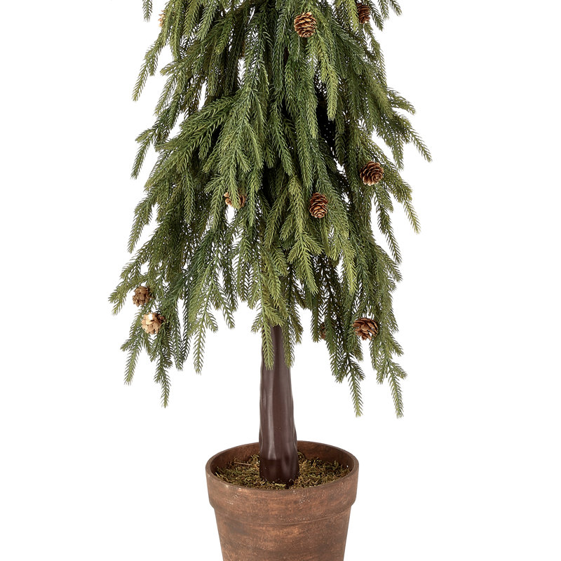 Pin Norfolk en pot doux au toucher UV, H 48 po x l 7 po x P 7 po