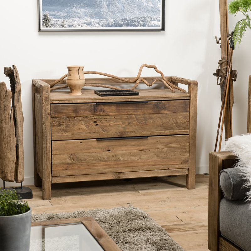 Carruth Solid Wood 120cm W 2 - Drawer Chest of Drawers