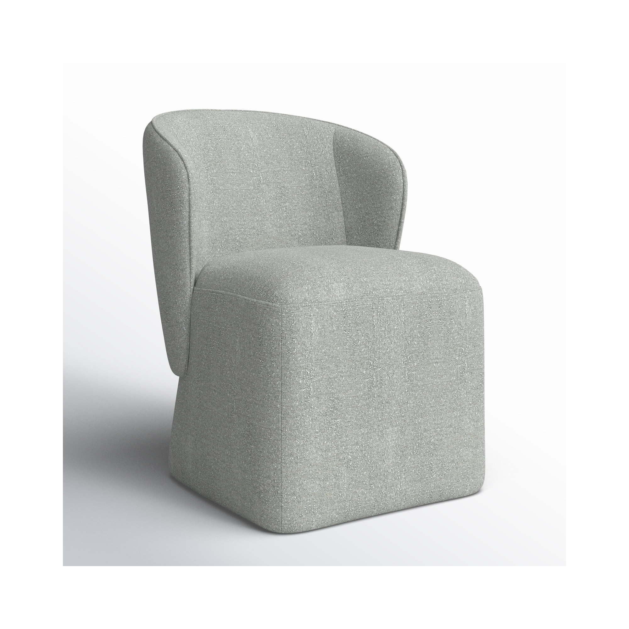 Niha Upholstered Dining Chair with Casters, Mellow Gray Chenille