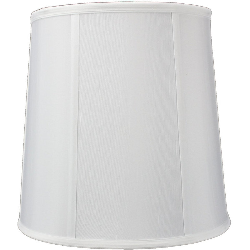 12'' H x 12'' W Silk Drum Lamp Shade, White Linen