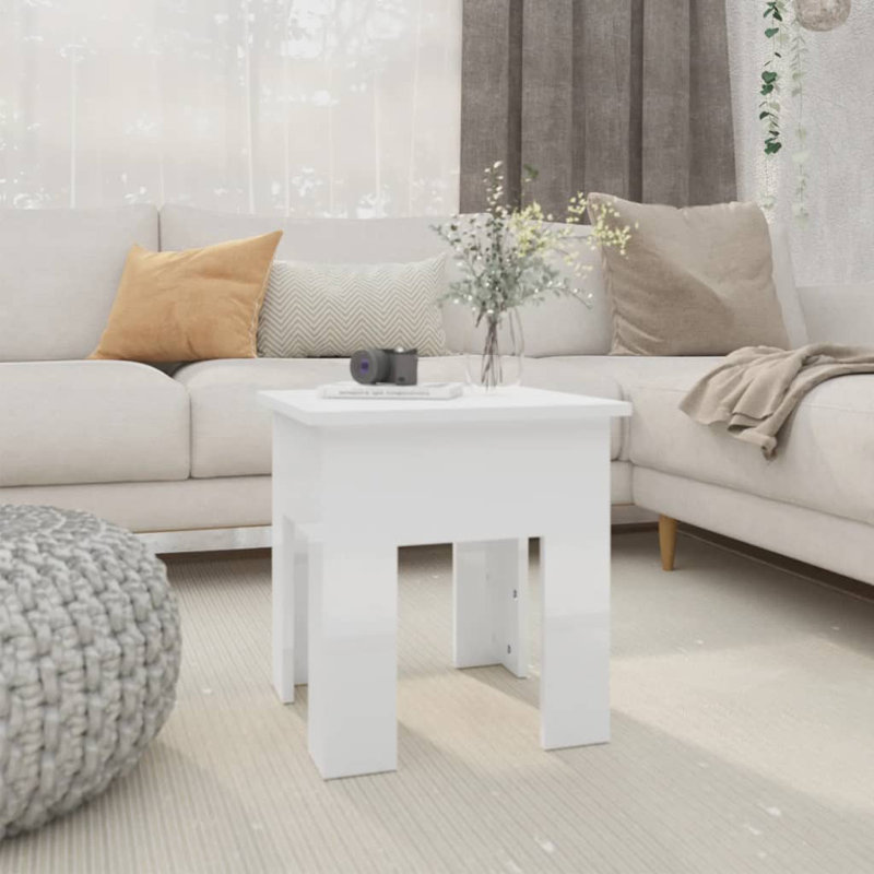Table de bout en bois d'ingénierie, Marron clair, 15,7 po x 15,7 po x 16,5 po