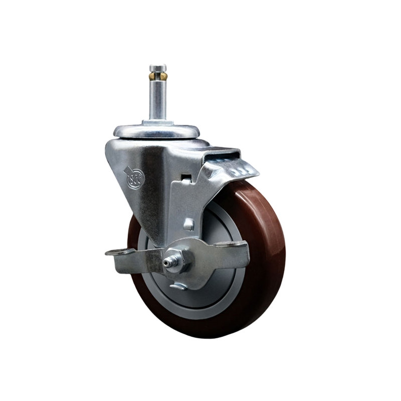 Swivel Grip Ring Stem Caster, Maroon
