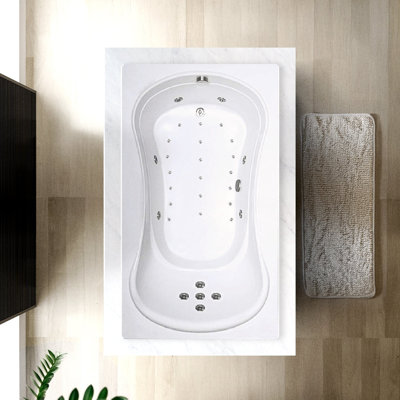 72" L x 42" W Alcove Combination Acrylic Bathtub With Removable Acrylic Skirt in White