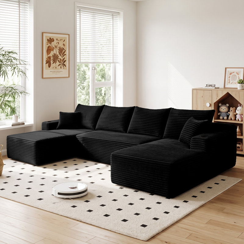 Canapé modulaire Boneless, Noir