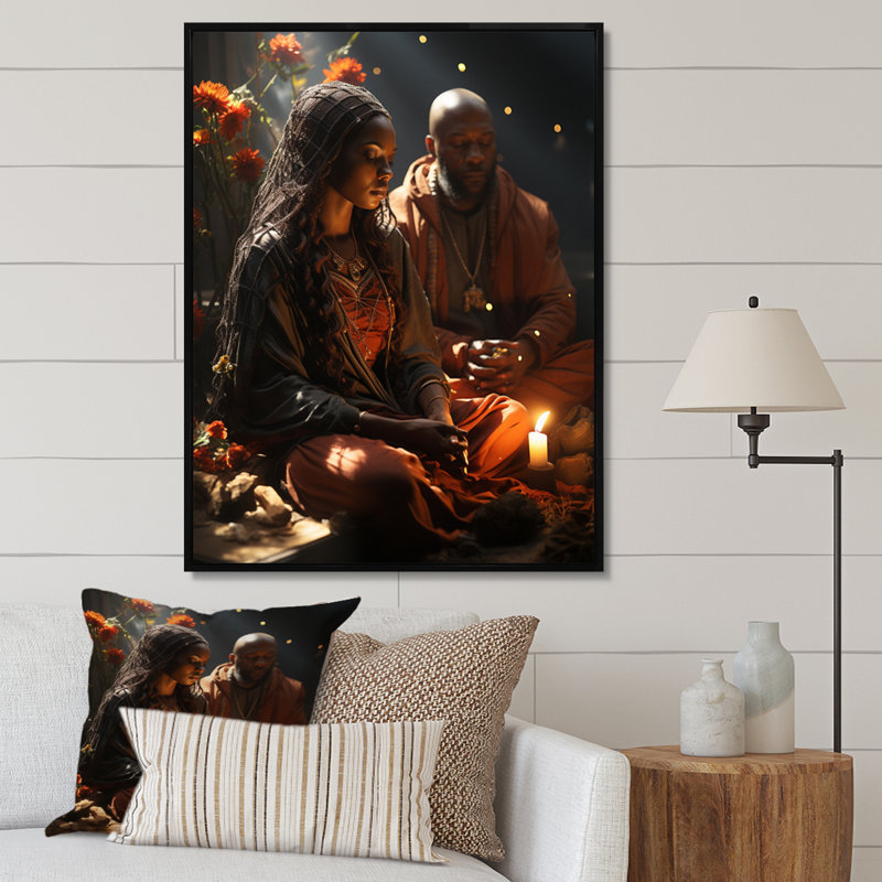 Impression d'art sur toile Hotske, H 44 po x l 34 po x P 1,5 po, Cadre flottant noir