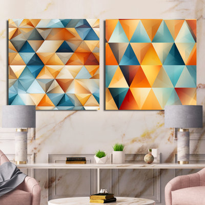 Clute - Abstract Shapes Square Collage Set Of 2