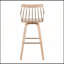 Tabouret de bar pivotant à hauteur fixe avec bois blanchi et cuivre antique pour cuisines et bars de ferme