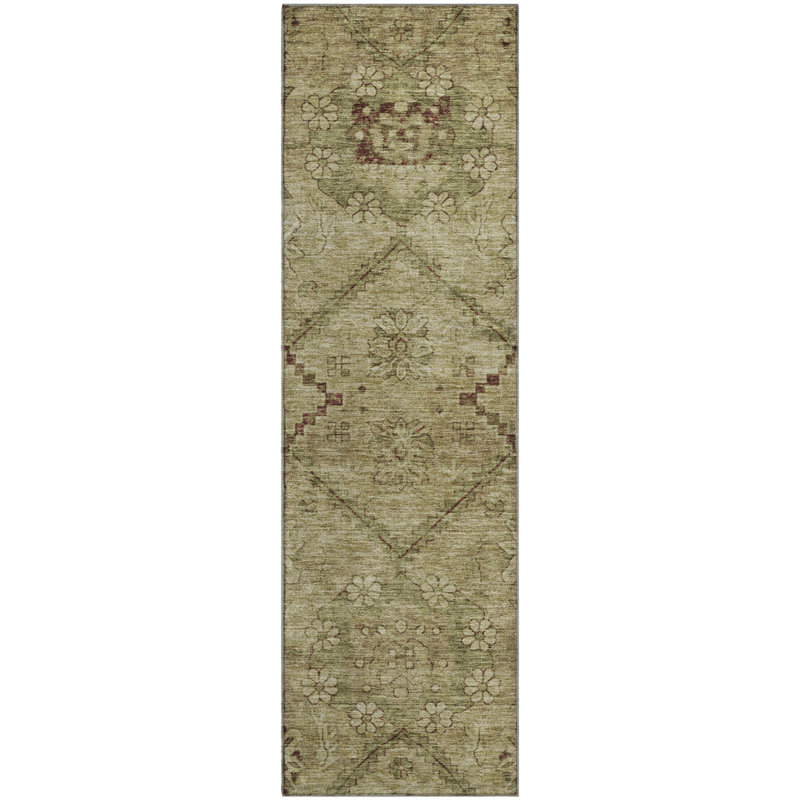 Premium Machine Washable Prisco Brown Rug, Runner 2'3" x 7'6"