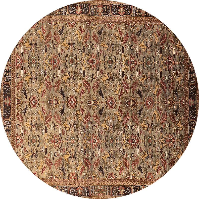 Tapis oriental brun Aurionna, Rond 7 pi
