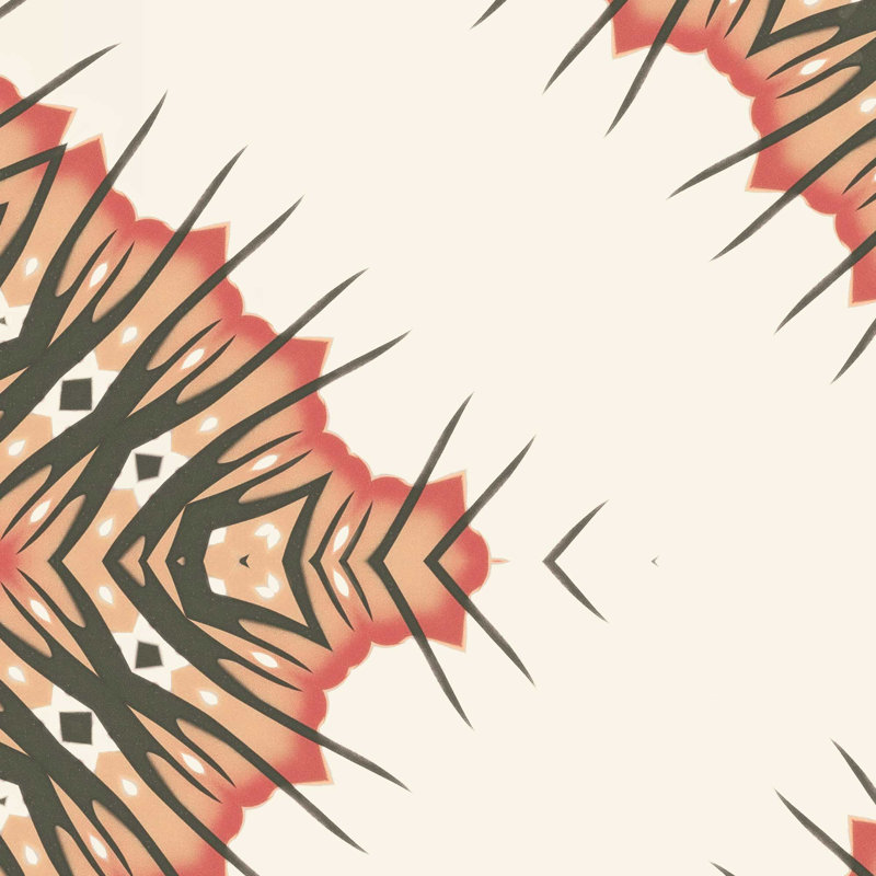 Diamants du désert (moyen) | Papier peint géométrique complexe , Ivoire / crème / orange / jaune / rose / beige / 