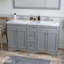 60 po X P 22 po P 35,4 po Meuble-lavabo H blanc avec plateau et lavabo blancs-710862964