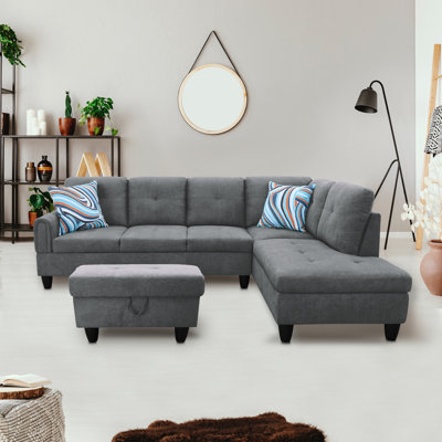 Canapé et chaise longue avec repose-pieds de 97 po Gonen