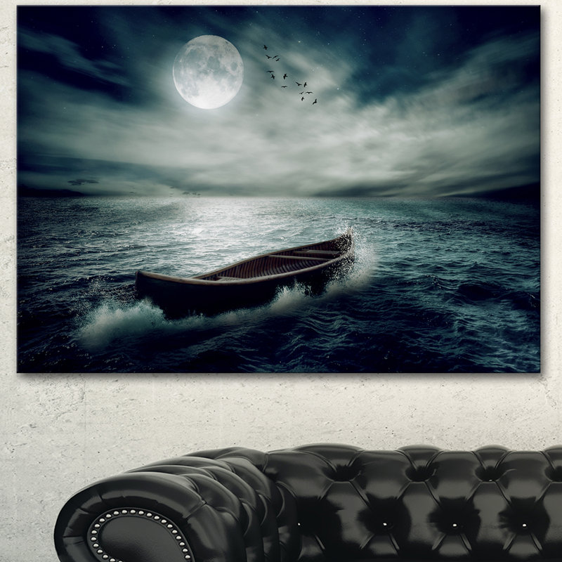 «Boat Drifting Away After Storm», impression, H 16 po x l 32 po x P 1 po, Toile tendue
