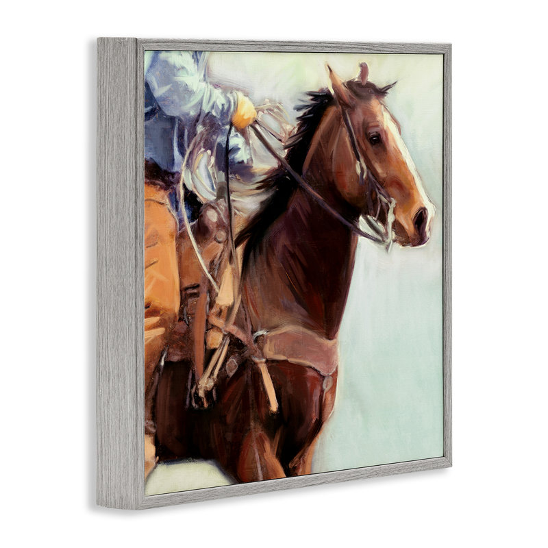 Giclée de galop par Cowboy de l'Ouest par Nina Blue, Estampe numérique Farmhouse, H 24 po x l 24 po