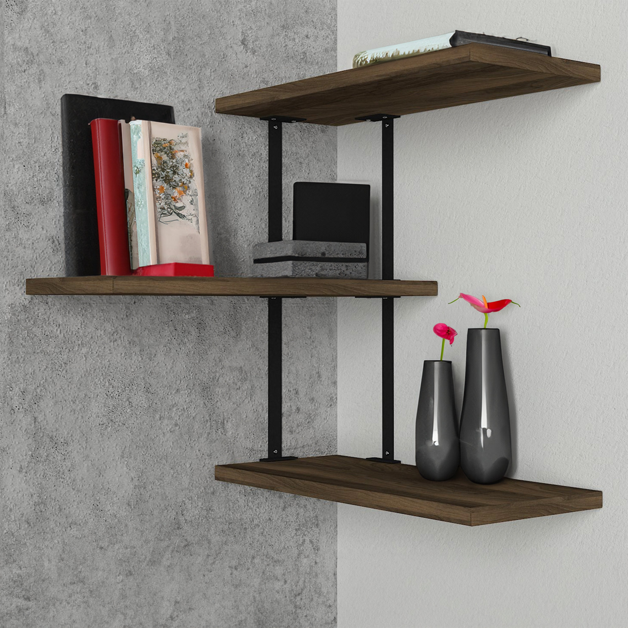 East Urban Home Kailani 3 Piece Corner Shelf & Reviews | Wayfair