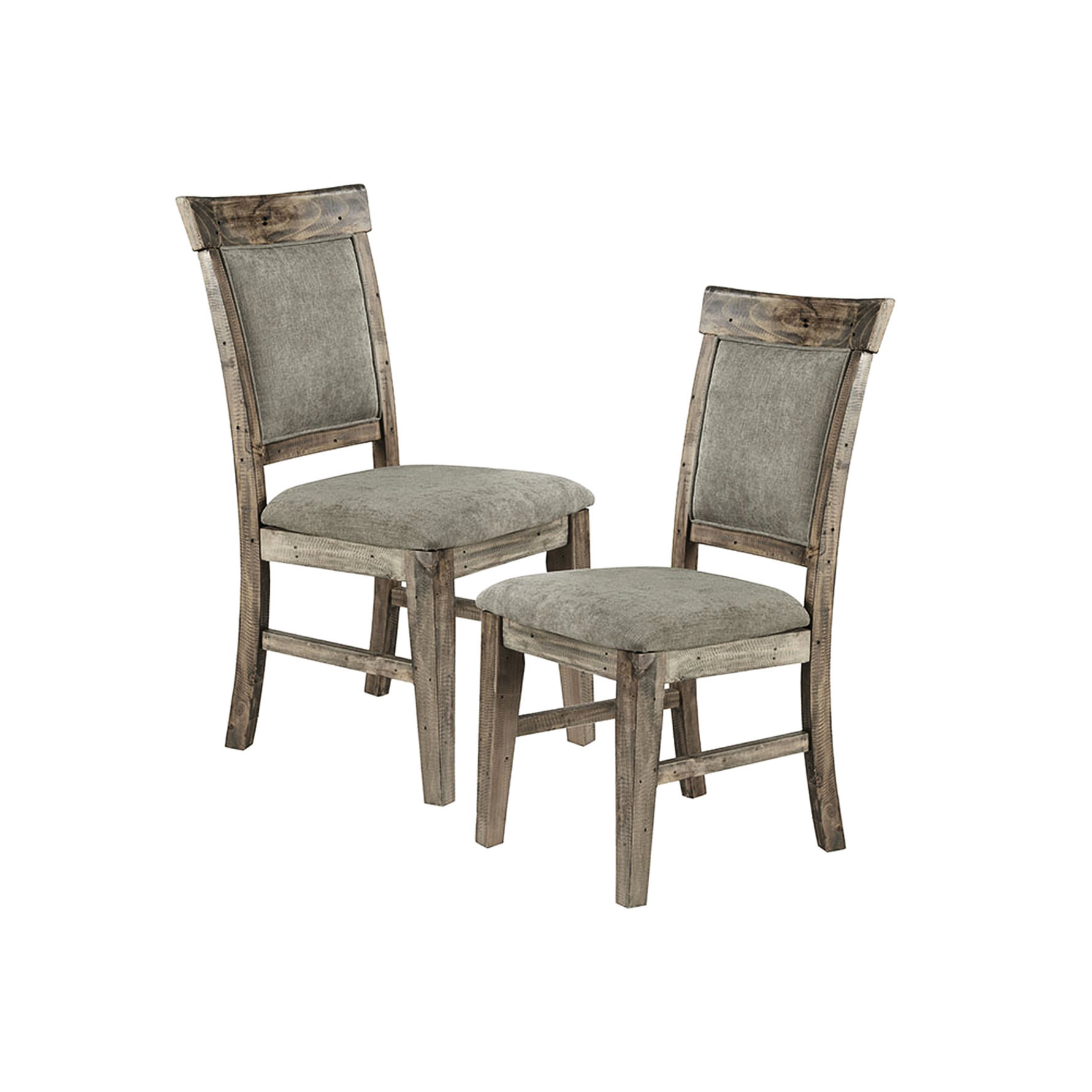 One Allium Way Of 2 Dining Chairs, Solid Wood Structure, Grey ...