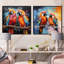 Vibrant Duets S - Parrot S - animaux, ensemble de 2 collages carrés-1788530809-1788530808