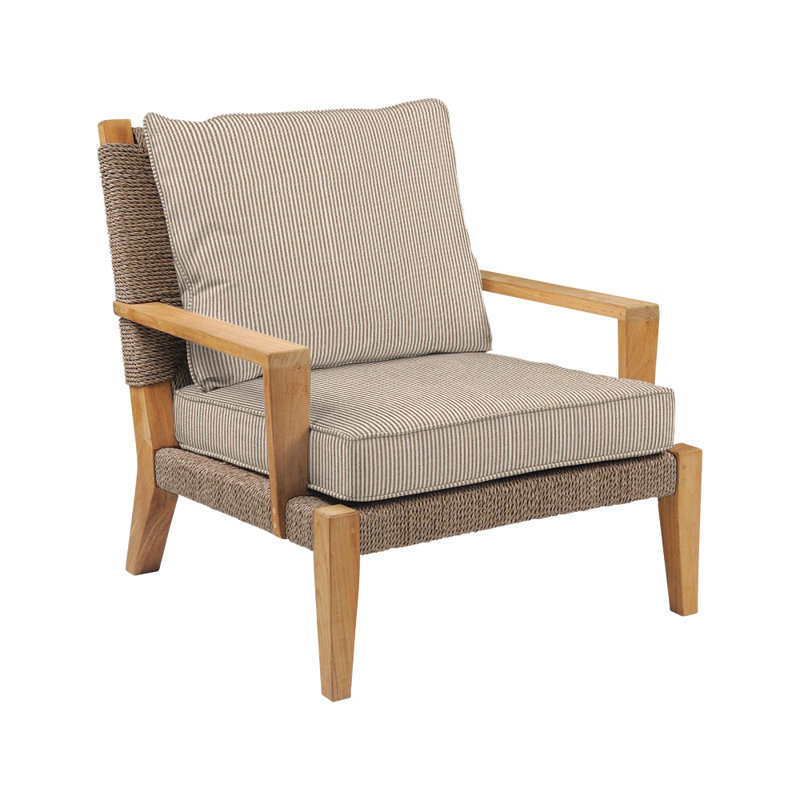 Hadley Outdoor Teak Armchair, Perigold Replay Taupe, Hadley Hemp