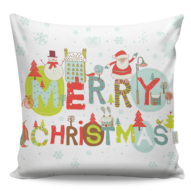 Housse et insert de coussin carré en coton / polyester Laurene Christmas