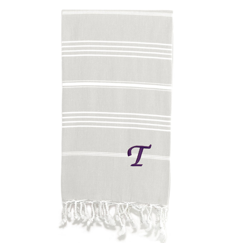 Serviette de plage 100% coton Pestemal Lucky, Crème / Blanc, T