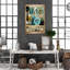 Cuisine ouverte sur toile tendue - Illustration de cuisine, décor de chambre bleu et vert foncé-73660531