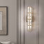 Magnifique applique murale en cristal Classy, applique murale contemporaine en cristal étincelant à 4 niveaux pour chambre à coucher et couloir