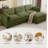 Corduroy 3-Seater L-Shaped Sectional Sofa With Movable Ottoman-1836416736