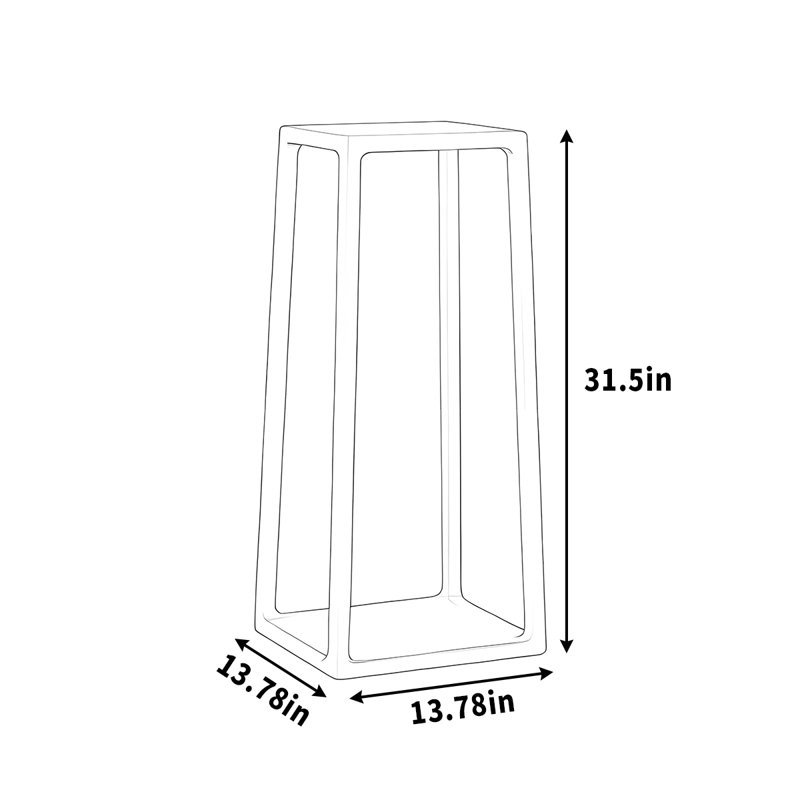 Solid wood plant support is smooth and durable, 31.5" H x 13.78" L x 13.78" D