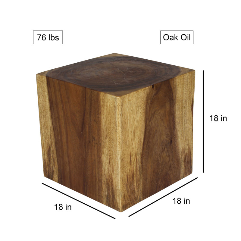 Motyka Solid Wood End Table, Oak